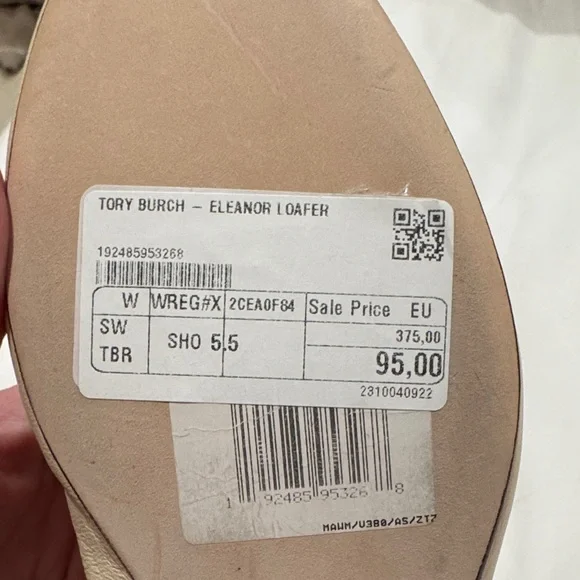 Tory Burch Cream Eleanor Round Toe Loafers, 5.5 women’s - Picture 2 of 13